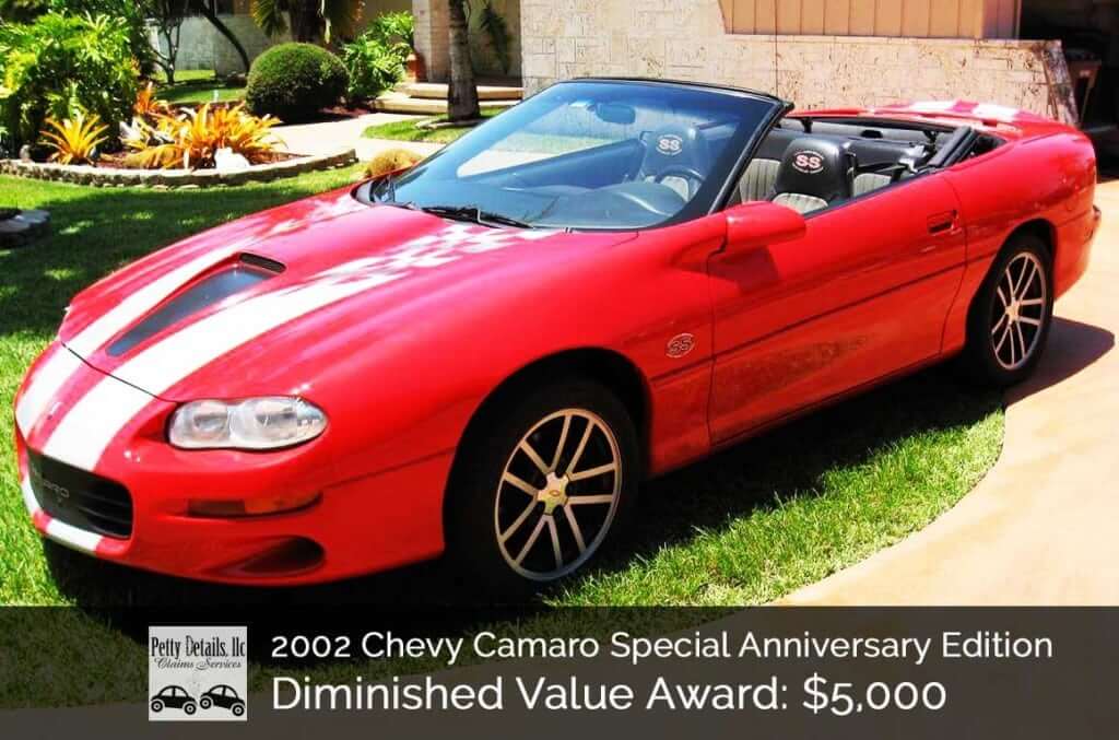 Diminished Value On A Modern Collectible – $5,000 on a 2002 Chevy Camaro Special Anniversary Edition!